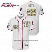 Camiseta Beisbol Hombre Washington Nationals Juan Soto 2019 Gold Program Flex Base Blanco