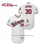 Camiseta Beisbol Hombre Washington Nationals Koda Glover 2019 Entrenamiento de Primavera Flex Base Blanco