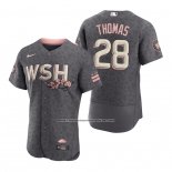 Camiseta Beisbol Hombre Washington Nationals Lane Thomas 2022 City Connect Autentico Gris