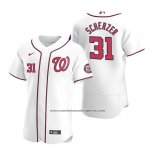 Camiseta Beisbol Hombre Washington Nationals Max Scherzer Autentico Primera 2020 Blanco