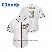 Camiseta Beisbol Hombre Washington Nationals Michael A. Taylor 2019 Gold Program Cool Base Blanco