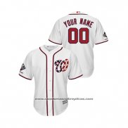 Camiseta Beisbol Hombre Washington Nationals Personalizada 2019 Cool Base Alterno Blanco