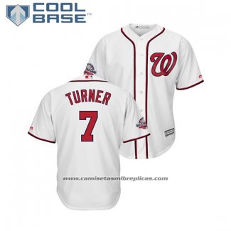 Camiseta Beisbol Hombre Washington Nationals Trea Turner 2018 All Star Cool Base Blanco