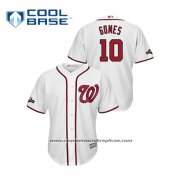 Camiseta Beisbol Hombre Washington Nationals Yan Gomes 2019 Postemporada Cool Base Blanco