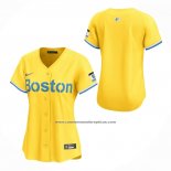 Camiseta Beisbol Mujer Boston Red Sox City Connect Limited Amarillo