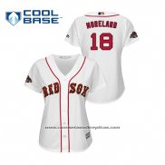 Camiseta Beisbol Mujer Boston Red Sox Mitch Moreland 2019 Gold Program Cool Base Blanco
