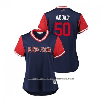 Camiseta Beisbol Mujer Boston Red Sox Mookie Betts 2018 LLWS Players Weekend Mookie Azul