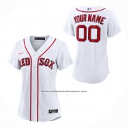 Camiseta Beisbol Mujer Boston Red Sox Primera Replica Personalizada Blanco
