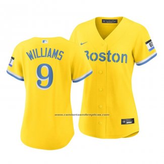 Camiseta Beisbol Mujer Boston Red Sox Ted Williams 2021 City Connect Replica Oro