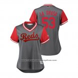 Camiseta Beisbol Mujer Cincinnati Reds Wandy Peralta 2018 LLWS Players Weekend La Grasa Gris