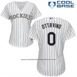 Camiseta Beisbol Mujer Colorado Rockies Adam Ottavino 0 Blanco Autentico Collection Cool Base