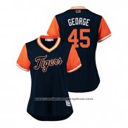 Camiseta Beisbol Mujer Detroit Tigers Buck Farmer 2018 LLWS Players Weekend George Azul