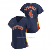Camiseta Beisbol Mujer Houston Astros George Springer 2020 Replica Alterno Azul