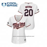 Camiseta Beisbol Mujer Minnesota Twins Eddie Rosario 2019 Postemporada Cool Base Blanco