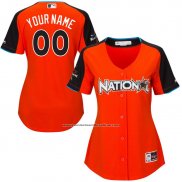 Camiseta Beisbol Mujer National League 2017 All Star Personalizada Naranja