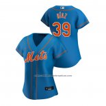Camiseta Beisbol Mujer New York Mets Edwin Diaz 2020 Replica Alterno Azul