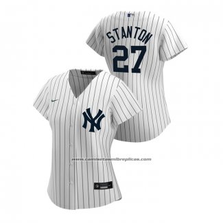 Camiseta Beisbol Mujer New York Yankees Giancarlo Stanton 2020 Replica Primera Blanco