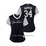 Camiseta Beisbol Mujer New York Yankees J.a. Happ 2018 LLWS Players Weekend Happer Azul