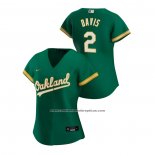Camiseta Beisbol Mujer Oakland Athletics Khris Davis 2020 Replica Alterno Verde