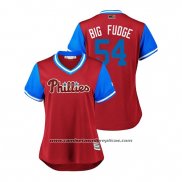 Camiseta Beisbol Mujer Philadelphia Phillies Austin Davis 2018 LLWS Players Weekend Big Fudge Scarlet