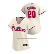 Camiseta Beisbol Mujer Philadelphia Phillies Mike Schmidt 2020 Replica Alterno Crema