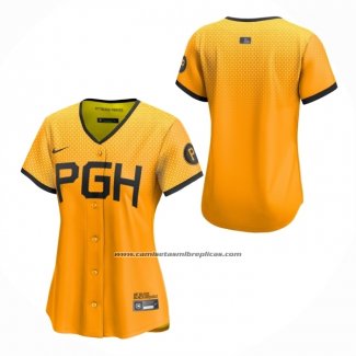 Camiseta Beisbol Mujer Pittsburgh Pirates City Connect Limited Amarillo