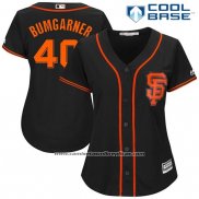 Camiseta Beisbol Mujer San Francisco Giants 40 Madison Bumgarner Negro 2017 Cool Base