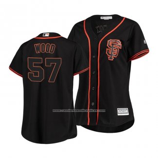 Camiseta Beisbol Mujer San Francisco Giants Alex Wood Cool Base Negro