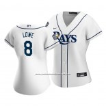 Camiseta Beisbol Mujer Tampa Bay Rays Brandon Lowe Primera Replica Blanco