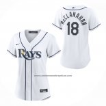Camiseta Beisbol Mujer Tampa Bay Rays Shane McClanahan Primera Replica Blanco