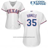 Camiseta Beisbol Mujer Texas Rangers Cole Hamels Blanco Autentico Collection Cool Base