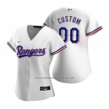 Camiseta Beisbol Mujer Texas Rangers Personalizada Replica Primera Blanco
