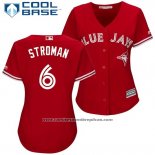 Camiseta Beisbol Mujer Toronto Blue Jays 6 Marcus Stroman Scarlet2017 Cool Base