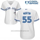 Camiseta Beisbol Mujer Toronto Blue Jays Russell Martin Cool Base Blanco