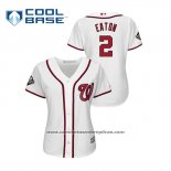 Camiseta Beisbol Mujer Washington Nationals Adam Eaton 2019 World Series Bound Cool Base Blanco