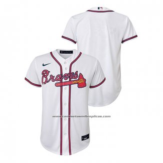 Camiseta Beisbol Nino Atlanta Braves Replica Primera Blanco