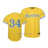 Camiseta Beisbol Nino Boston Red Sox David Ortiz 2021 City Connect Replica Oro