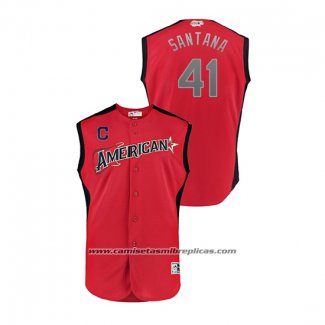 Camiseta Beisbol Nino Cleveland Cleveland Indians 2019 All Star Player American League Carlos Santana Rojo