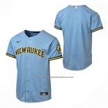 Camiseta Beisbol Nino Milwaukee Brewers Segunda Stadium Azul Claro