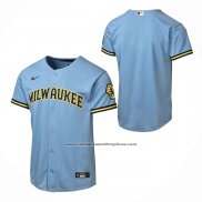 Camiseta Beisbol Nino Milwaukee Brewers Segunda Stadium Azul Claro