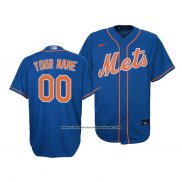 Camiseta Beisbol Nino New York Mets Personalizada Replica Cool Base Azul