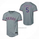 Camiseta Beisbol Nino Texas Rangers Corey Seager Segunda Replica Gris