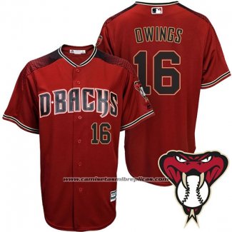 Camiseta Beisbol Hombre Arizona Diamondbacks 16 Chris Owings Rojo Alterno