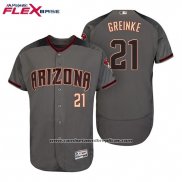 Camiseta Beisbol Hombre Arizona Diamondbacks 21 Zack Greinke Gris Rojo 2017 Flex Base