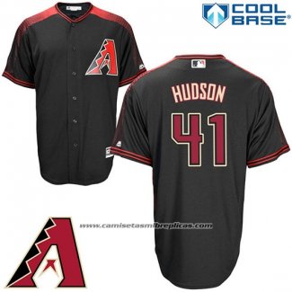 Camiseta Beisbol Hombre Arizona Diamondbacks 41 Daniel Hudson Negro Cool Base