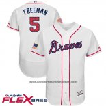 Camiseta Beisbol Hombre Atlanta Braves 2017 Estrellas y Rayas 5 Frojodie Freeman Blanco Flex Base
