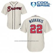 Camiseta Beisbol Hombre Atlanta Braves 22 Nick Markakis Crema Alterno Cool Base