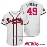 Camiseta Beisbol Hombre Atlanta Braves 49 Julio Teheran Blanco 2017 All Star Flex Base