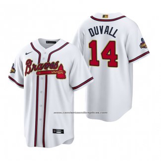 Camiseta Beisbol Hombre Atlanta Braves Adam Duvall 2022 Gold Program Replica Blanco