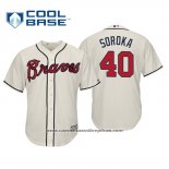 Camiseta Beisbol Hombre Atlanta Braves Mike Soroka Cool Base Alterno 2019 Crema